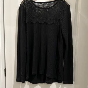 Lucky Brand Black Long Sleeve Blouse